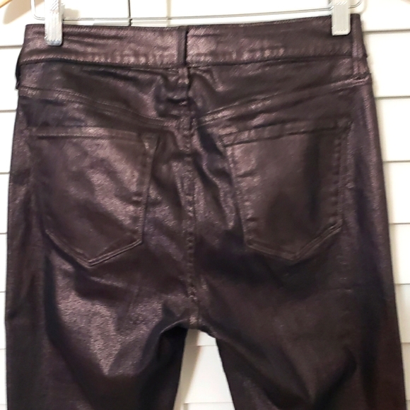 Old Navy Women's Rockstar Mid Rise Skinny Black Brown Copper Metalic Size 6 - Picture 3 of 14